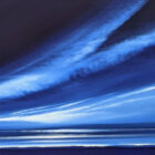 Lake District art original painting Midnight blue skies by Jonathan Shaw. A colourful sunset of blues