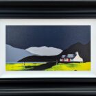 lake district art original acrylic painting by artist jay nottingham.place fell from ullswater a contemporary bold contrasting landscape with mountain silhouettes