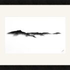 original charcoal art by lake district artist Daniel cooper Solitude Form 1 the old man coniston - dramatic mountain silhouette