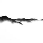 original charcoal art by lake district artist Daniel cooper Solitude Form 1 the old man coniston - dramatic mountain silhouette