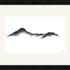original charcoal art by lake district artist Daniel cooper Solitude Form 11: Catbells from Derwentwater - dramatic mountain silhouette