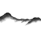 original charcoal art by lake district artist Daniel cooper Solitude Form 11: Catbells from Derwentwater - dramatic mountain silhouette
