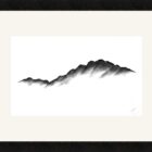 original charcoal art by lake district artist Daniel cooper Solitude Form 13 haystacks from buttermere - dramatic mountain silhouette