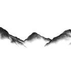 original charcoal art by lake district artist Daniel cooper Solitude Form 4 yewbarrow fell lingmell great gable from wastwater- dramatic mountain silhouette
