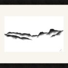 original charcoal art by lake district artist Daniel cooper Solitude Form 5 the langdales from windermere - dramatic mountain silhouette