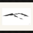 original charcoal art by lake district artist Daniel cooper Solitude Form 6 blencathra from castlerigg stone circle- dramatic mountain silhouette