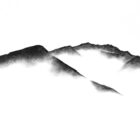 original charcoal art by lake district artist Daniel cooper Solitude Form 6 blencathra from castlerigg stone circle- dramatic mountain silhouette