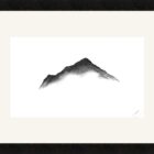 original charcoal art by lake district artist Daniel cooper Solitude Form 7: Fleetwith Pike from Buttermere - dramatic mountain silhouette