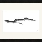 original charcoal art by lake district artist Daniel cooper Solitude Form 8 the langdale pikes from blea tarn - dramatic mountain silhouette