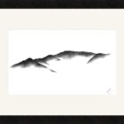 original charcoal art by lake district artist Daniel cooper Solitude Form 9 fairfield horseshoe from windermere - dramatic mountain silhouette