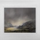 lake district art original oil and mixed media painting. Featuring a moody landscape of ennerdale