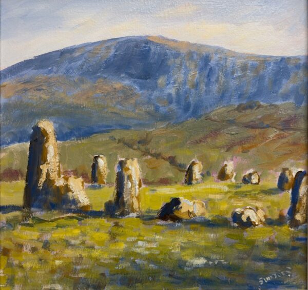 lake district art original oil painting by local artist Jeff Sudders featuring Castlerigg stone circle