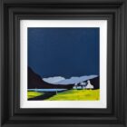 lake district art by contemporary artist jay nottingham. grasmere and helm crag dark skies silhouetted fells and cottage