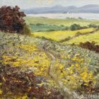 Original oil painting by Lake District artist Jeff Sudders. Across the meadows is a classic lakeland summer scene with beautiful colour and texture