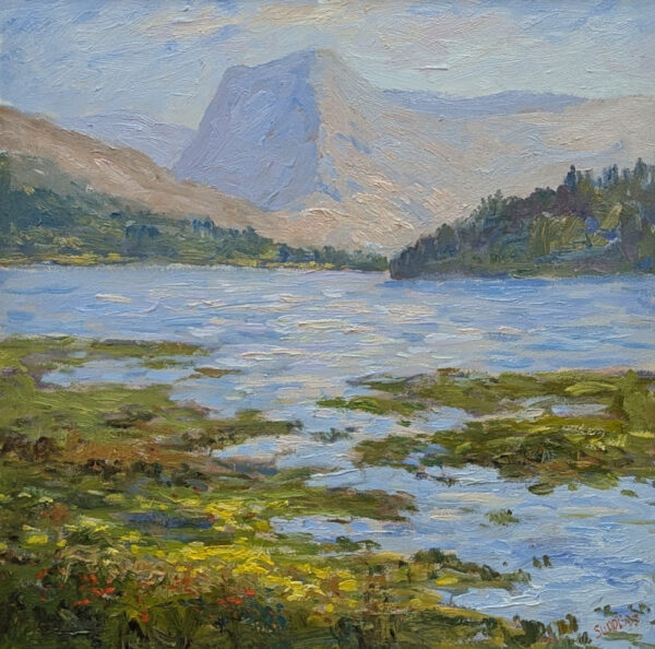 Lake District art original oil painting by Jeff Sudders featuring buttermere