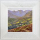 lake district art original oil painting by local artist Jeff Sudders. foopath to ambleside. overlooking village to fellside