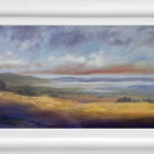 Lake District art original oil painting by Jeff Sudders. Lakeland Colours is a vibrant and atmospheric Lake District scene with a lake and fells in the distance.