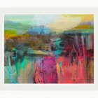 Giclee print by Kate Boyce of the Lake District. Mixed media photography and paint limited edition print of morning light at Rydal.