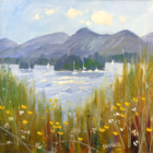 Original oil painting by Lake District artist Jeff Sudders. on the shore of Derwentwater