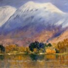 Lake District art original oil painting by Jeff Sudders featuring Skiddaw and Derwentwater