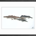 original charcoal art by lake district artist Daniel cooper Solitude Form 26 Loughrigg from Rydal Water Cumbria mountain silhouette