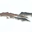 original charcoal art by lake district artist Daniel cooper Solitude Form 26 Loughrigg from Rydal Water Cumbria mountain silhouette