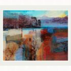 Giclee print by Kate Boyce of the Lake District. Mixed media photography and paint limited edition print of sunrise at blea tarn.