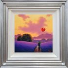 lake district art romantic original oil painting by david renshaw totally devoted to you lavender fields at sunset