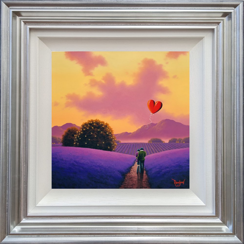 lake district art romantic original oil painting by david renshaw totally devoted to you lavender fields at sunset