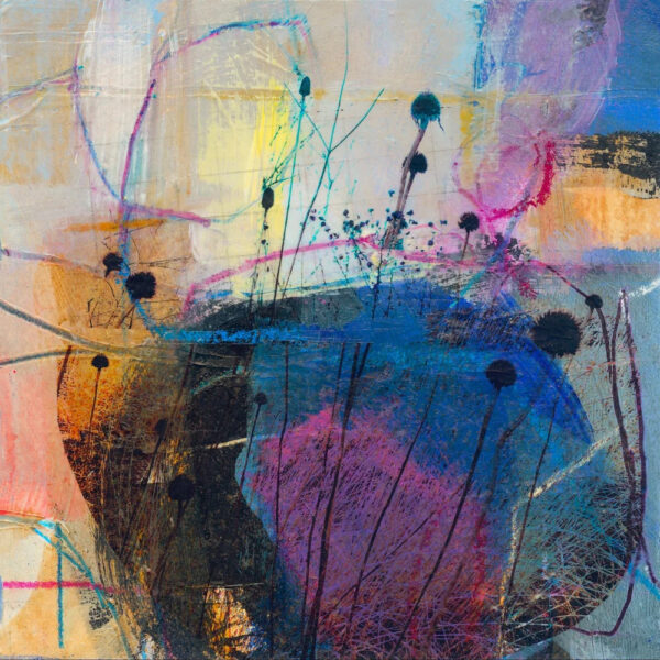 Giclee print by Kate Boyce of the Lake District. Mixed media photography and paint limited edition print of Hepworth Winter Garden.