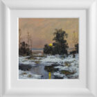 Lake District art original oil painting by Jeff Sudders. Painting features the sun setting over Lake Windermere