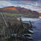 lake district art original oil painting by local artist Simon Whitfield Blencathra from Tewet Tarn