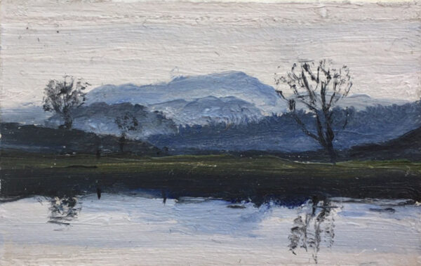 lake district art original oil painting by local artist simon whitfield brathay reflections