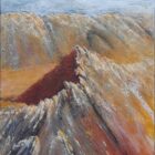 Lake District art original mixed media painting Down Sharp Edge by Tim Brown showing an elevated view of this dramatic mountain.