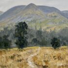 Fairfield Horseshoe is an original oil painting by Lake District artist Jeff Sudders. The view is looking up to Fairfield from a beautiful meadow in Ambleside