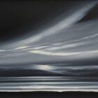 Lake District art original acrylic painting graphite skies by Jonathan Shaw of a dramatic dark grey skyscape