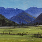 lake district art original oil painting by local artist simon whitfield great langdale I summer valley view