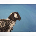 lake district art original oil painting by local artist Simon Whitfield featuring Herdwick Lamb II Eskdale