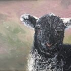 lake district art original oil painting by local artist Simon Whitfield featuring Herdwick Lamb VI