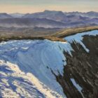 lake district art original oil painting by local artist simon whitfield last snow on helvellyn