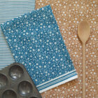Organic cotton tea towel in Miller Honeyman's Milly design in blue.