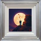 lake district art captivated in the moonlight by david renshaw in a silver frame.