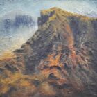 Lake District art original mixed media painting Pillar by Tim Brown of this dramatic mountain.