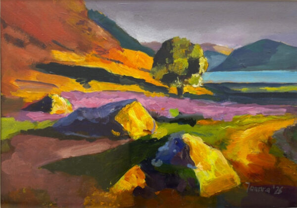Mixed media painting of Rannerdale Knotts by Joanna.M