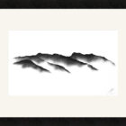 original charcoal art by lake district artist Daniel cooper featuring Solitude Form 31 Loughrigg fell from Rydal water mountain silhouette
