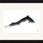 original charcoal art by lake district artist Daniel cooper featuring Solitude Form 32: Striding Edge Helvellyn mountain silhouette