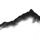 original charcoal art by lake district artist Daniel cooper featuring Solitude Form 32: Striding Edge Helvellyn mountain silhouette