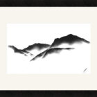 original charcoal art by lake district artist Daniel cooper featuring Solitude Form 33 Scafell and Scafell Pike from Wastwater mountain silhouette