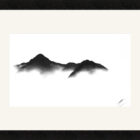 original charcoal art by lake district artist Daniel cooper featuring Solitude Form 35 Catbells from Derwentwater mountain silhouette