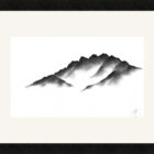 original charcoal art by lake district artist Daniel cooper featuring Solitude Form 36: Haystacks from Buttermere mountain silhouette